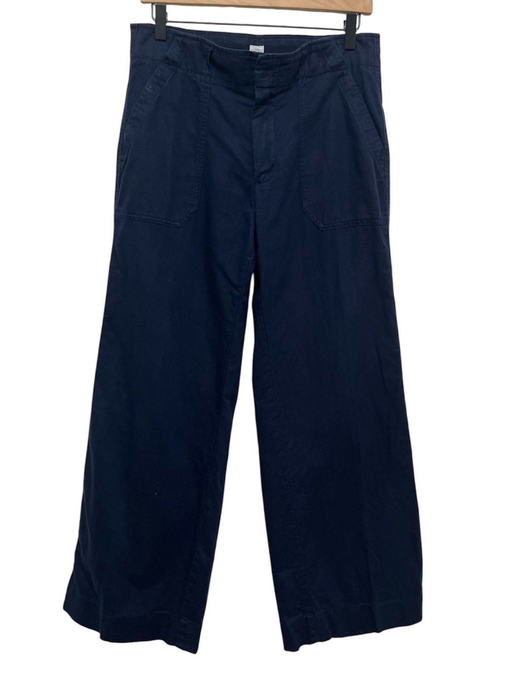 GAP Navy Linen Blend Florida Wide Leg Trouser Pants Size 8
